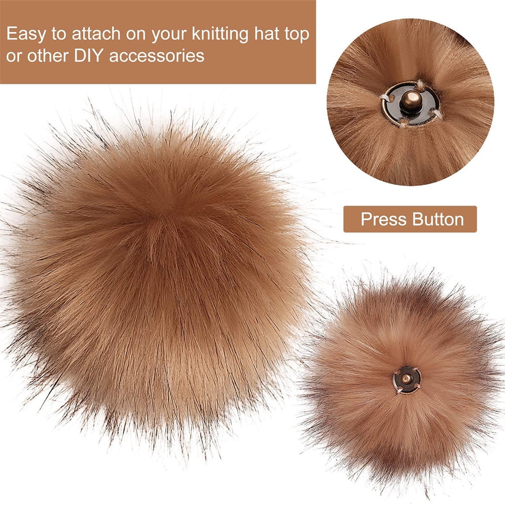 Geemin 16 Pcs Multicolor Faux Fur Pom Poms Balls Plush Shaggy Ball for Hobby Supplies