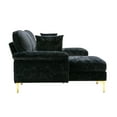 thumbnail image 4 of U-shaped Sectional Sofa Set with Removable Ottoman, Modern Modular Sofa Couch with 2 Pillows and Padded Back Cushion for Living Room Bedroom Office, Black, 4 of 7