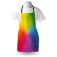 thumbnail image 3 of Rainbow Apron Vibrant Neon Colors Circles Rounds Dots Radiant Composition Iridescent Effect Print, Unisex Kitchen Bib Apron with Adjustable Neck for Cooking Baking Gardening, Multicolor, by Ambesonne, 3 of 3