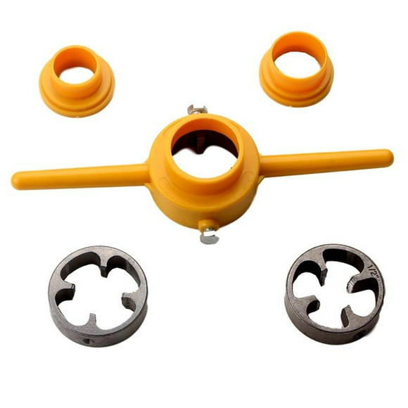 6Pcs Thread Maker Tool Pipe Threader Plumbing Tool Kit Plastic Pipe Thread Die Kit Pipe Threader Plumbing Manual Hand Tool Pipe Threader Kit With 3 Dies 1/2” 3/4" 1”