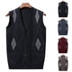 thumbnail image 5 of Men Sweater Vest Knitted Tank Top V Neck Sleeveless Pullover Plaid Cardigan, 5 of 8
