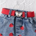 thumbnail image 5 of Hiijoy Toddler Girls Summer Outfits Off Shoulder T Shirt Strawberry Embroidery Denim Shorts, Sizes 2-3T, 5 of 6