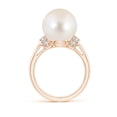 thumbnail image 2 of ANGARA Freshwater Cultured Pearl Collar Ring with Diamonds in 14K Rose Gold for Women | June Birthstone, Birthday, Anniversary, Jewelry Gift for Women | Pearl Ring, 2 of 8