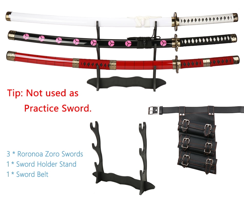 Elervino Bamboo Roronoa Zoro Sword with Belt Holder, 41 inches