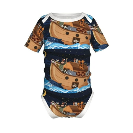 

Gaeub Ocean Scene with Noah s Ark Print Infant Climbing Onesie Toddler Outfit Newborn Baby Bodysuit Baby Boy Girl Clothes -18 Months