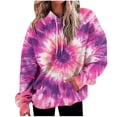 thumbnail image 2 of Craaazy Hoodies for Women Tie Gifts Dye Long Sleeve Casual Colorful Pullover Hoodie Fall Sweater Oversized Drawstring Hooded Swea tshirt With Pocket, 2 of 7