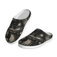 thumbnail image 2 of Daiia Monochrome Mushroom Artwork Print Women’s Fuzzy Slippers Memory Foam Lightweight House Shoes Cozy Loafer Flannel House Shoes-46/47, 2 of 7