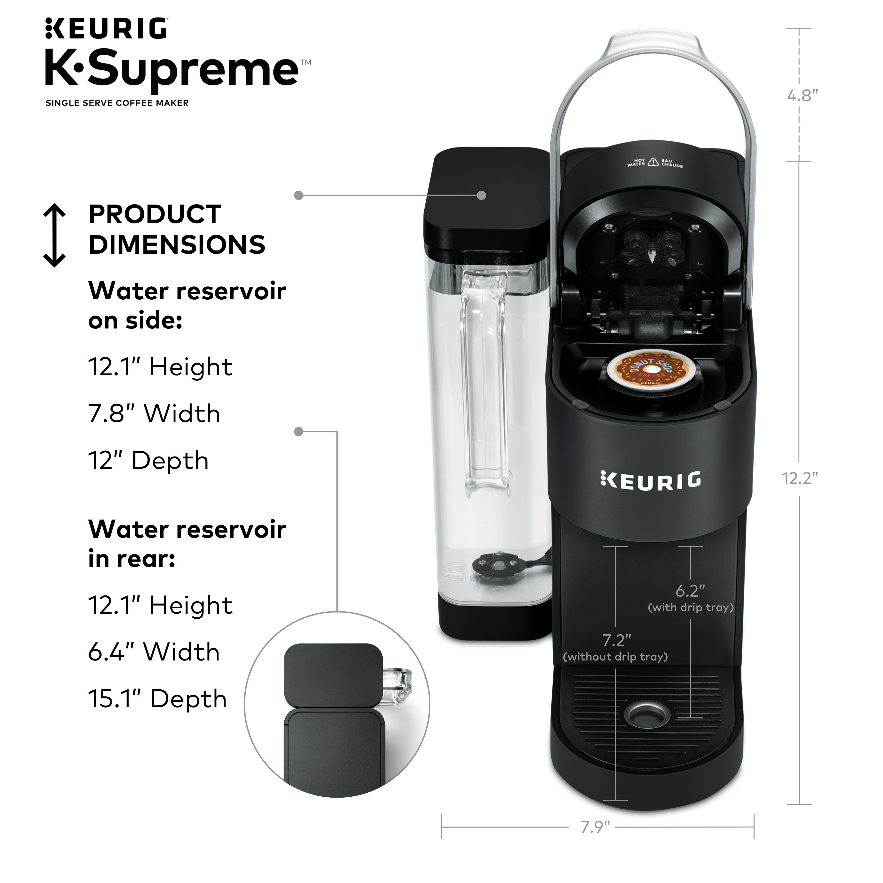 Keurig K-Supreme Single-Serve K-Cup Pod Coffee Maker, Black - image 4 of 16