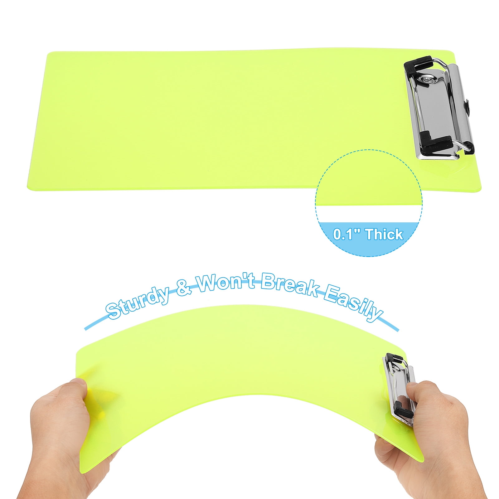 Uxcell 4" x 6" Plastic Clear Hanging Clipboard A5 Transparent Clipboard, White,12Pcs