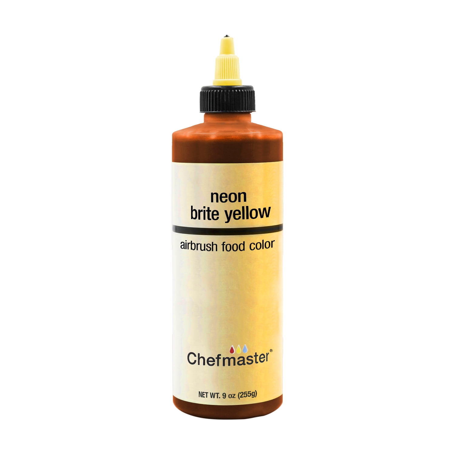 Chefmaster 9-Ounce Neon Brite Yellow Airbrush Cake Decorating Food Color