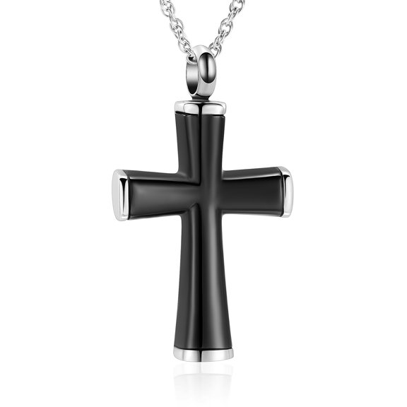 Personalize Cross Necklace for Cremation Ashes Urn Necklace for Ashes of Loved One Memorial Jewelry Pendent for Ashes and Chain