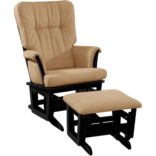 Dream on Me Windsor Glider and Matching Ottoman, Black