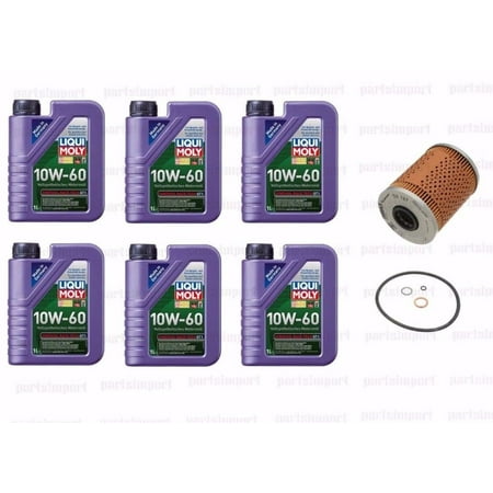 Bmw Genuine Oil Filter - 6L Synthetic Engine Oil 10W-60 + Oil Filter BMW E46 M3 2001-2006 Z3 Z4 M
