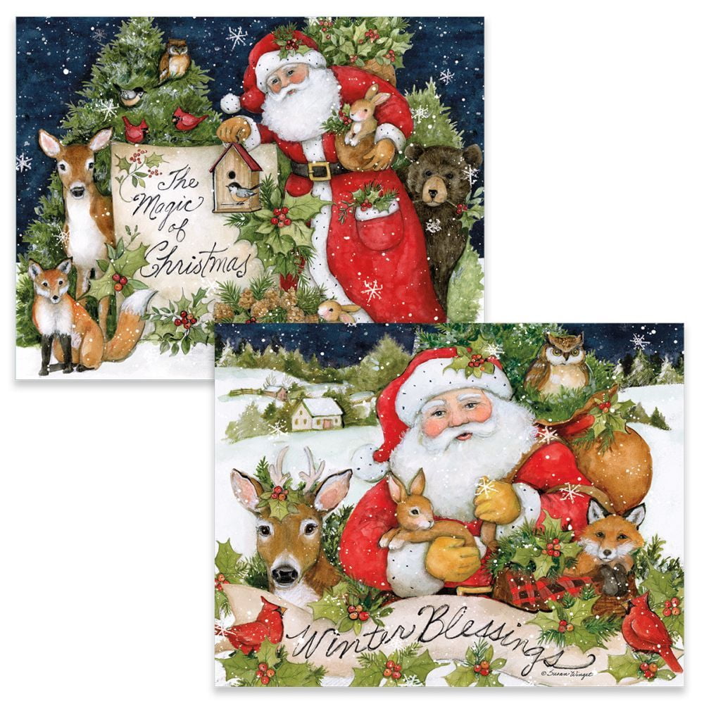 Boxed Christmas Cards -Santas Truck Artwork by Susan Winget 18 Cards LANG 19 Envelopes 5 x 7 