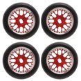 thumbnail image 1 of 4Pcs RC Tires Aluminum Alloy 16 Pairs Stability Enhancing Glossy 1/28 RC Drift Tires for K969 P929 K989 Red, 1 of 4