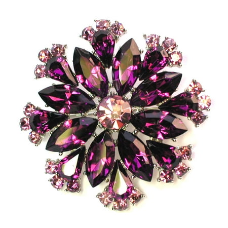 - Purple Pin Brooch Floral Snowflake