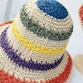 thumbnail image 7 of D-GROEE Women Straw Hat Wide Brim Beach Sun Cap Rainbow Colors Lady Bucket Hat for Travel Decoration Summer Vacation Soft Lightweight and Breathable, 7 of 7