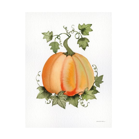 Trademark Fine Art 'Pumpkin and Vines II' Canvas Art by Kathleen Parr McKenna