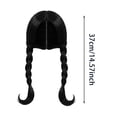 thumbnail image 3 of Pet Wig For Halloween Costume And Photos, Funny Dog Wig With Adjustable Band, Cat And Dog Hairpiece For Halloween Parties And Holidays,Black - 37Cm, 3 of 4