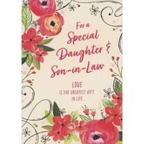 Designer Greetings Love is the Greatest Gift in Life: Floral and Black Swirl Corners Valentine's Day Card for Daughter and Son-in-Law