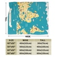 thumbnail image 3 of Kll Fleece Blanket Plush Throw Blanket World Map With Landmarks,Soft Fuzzy Cozy Flannel Blanket For Couch Sofa Bed.(80"X60"), 3 of 9