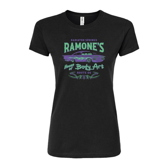 Disney Cars - Radiator Springs Ramone's House of Body Art Rt 66 - Juniors Fitted Graphic T-Shirt