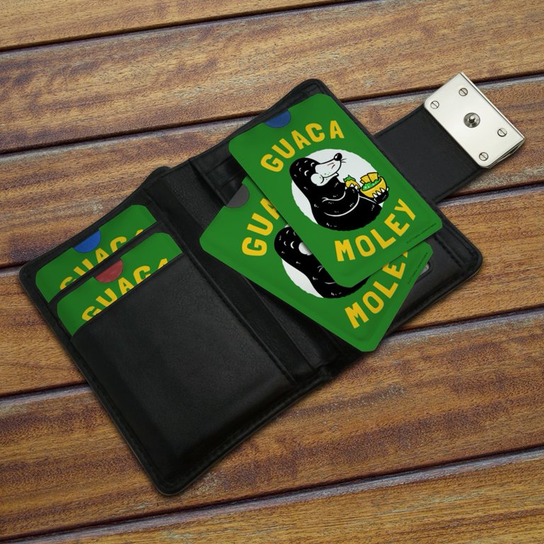 Guaca Moley Mole Eating Guacamole Funny Humor Credit Card RFID Blocker  Holder Protector Wallet Purse Sleeves Set of 4 - Walmart.com
