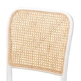 thumbnail image 4 of Baxton Studio Neah Japandi White Wood and Natural Rattan 2-Piece Dining Chair Set, 4 of 9