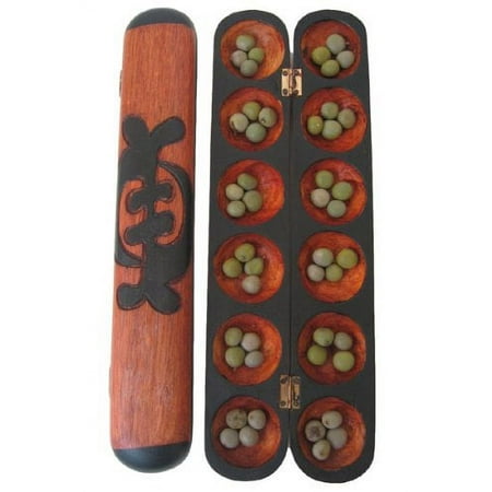 Mancala Oware Seed Game - African Counting Math Game - Carved in Africa