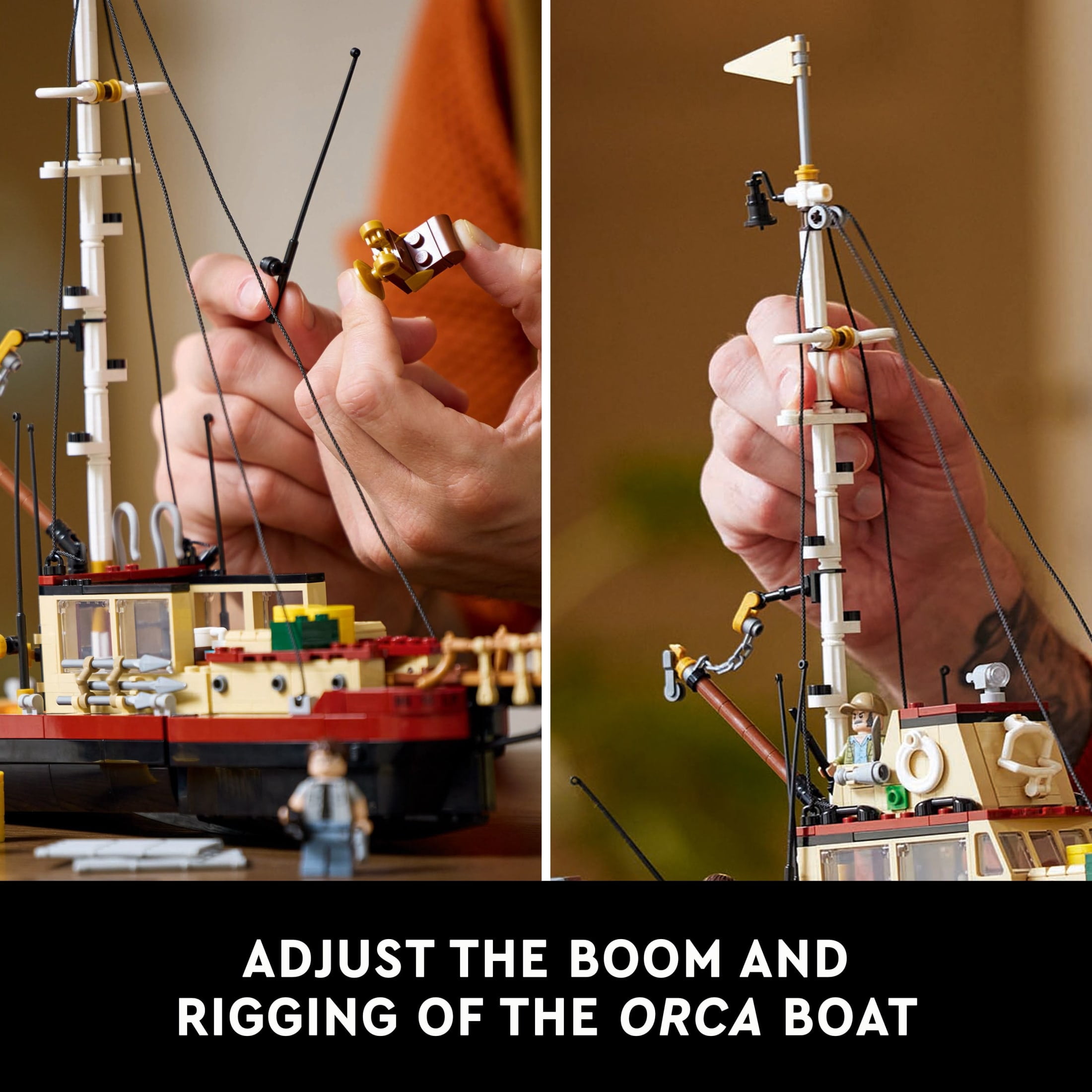 LEGO Ideas Jaws Set - Diorama Kit for Fans of The Classic Movie - Fathers Day Gift - Orca Boat and Chief Brody, Hooper and Quint Minifigures - 21350