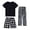 523Black1144, variant on CAIVO Children Boys Summer Loungewear Short Sleeve Tee Shorts And Pants Three Piece Outfit Sets Kids Home Wear Breathable Clothes Sets