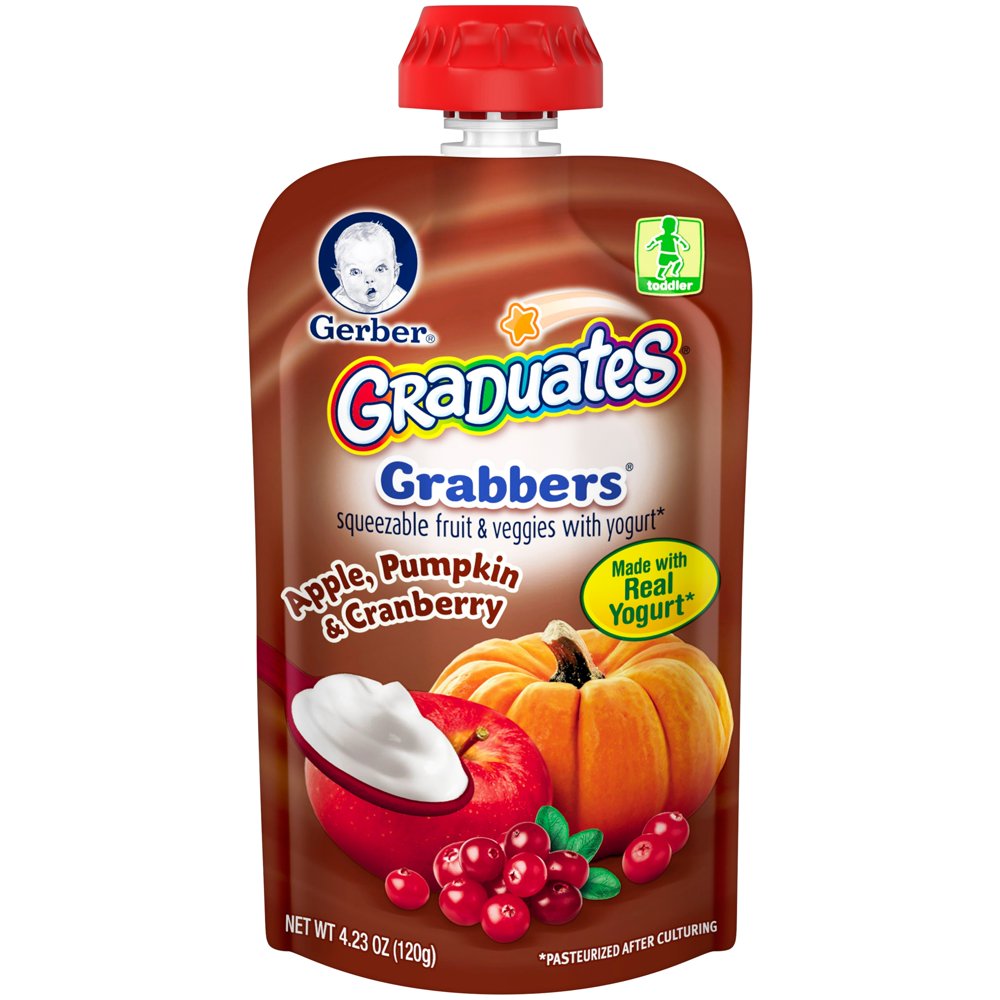 Gerber Graduates Grabbers Squeezable Fruit & Veggies with Yogurt Apple