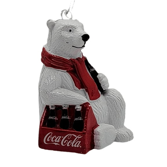 Kurt Adler Coca-Cola Polar Bear with 6 Pack of Bottles Ornament