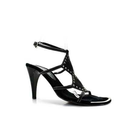 

Pre-owned|Donald J Pliner Womens Leather Slingbacks Sandal Heels Black Size 9.5 Medium