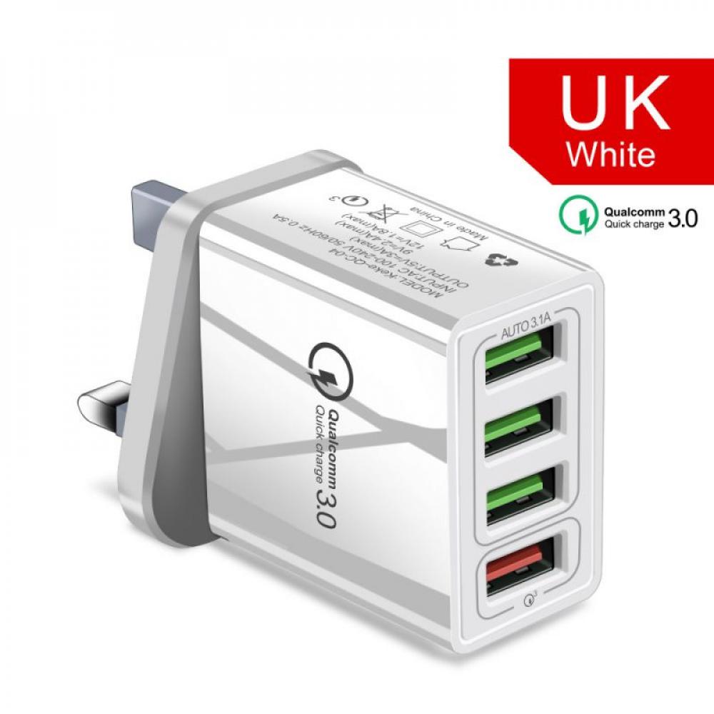 DIY & Tools White 4 MultiPort QC3.0 USB Type C Multiple 3 x Way 1PD