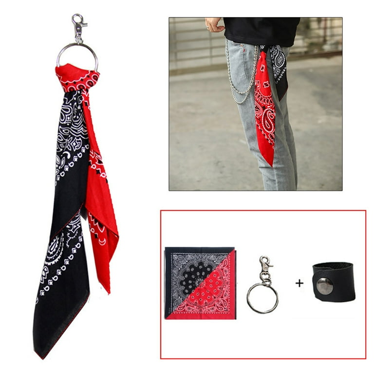 TRINGKY Hip Hop Contrast Color Paisley Biker Bandana with TRINGKY Hip Hop Contrast Color Paisley Biker Bandana with