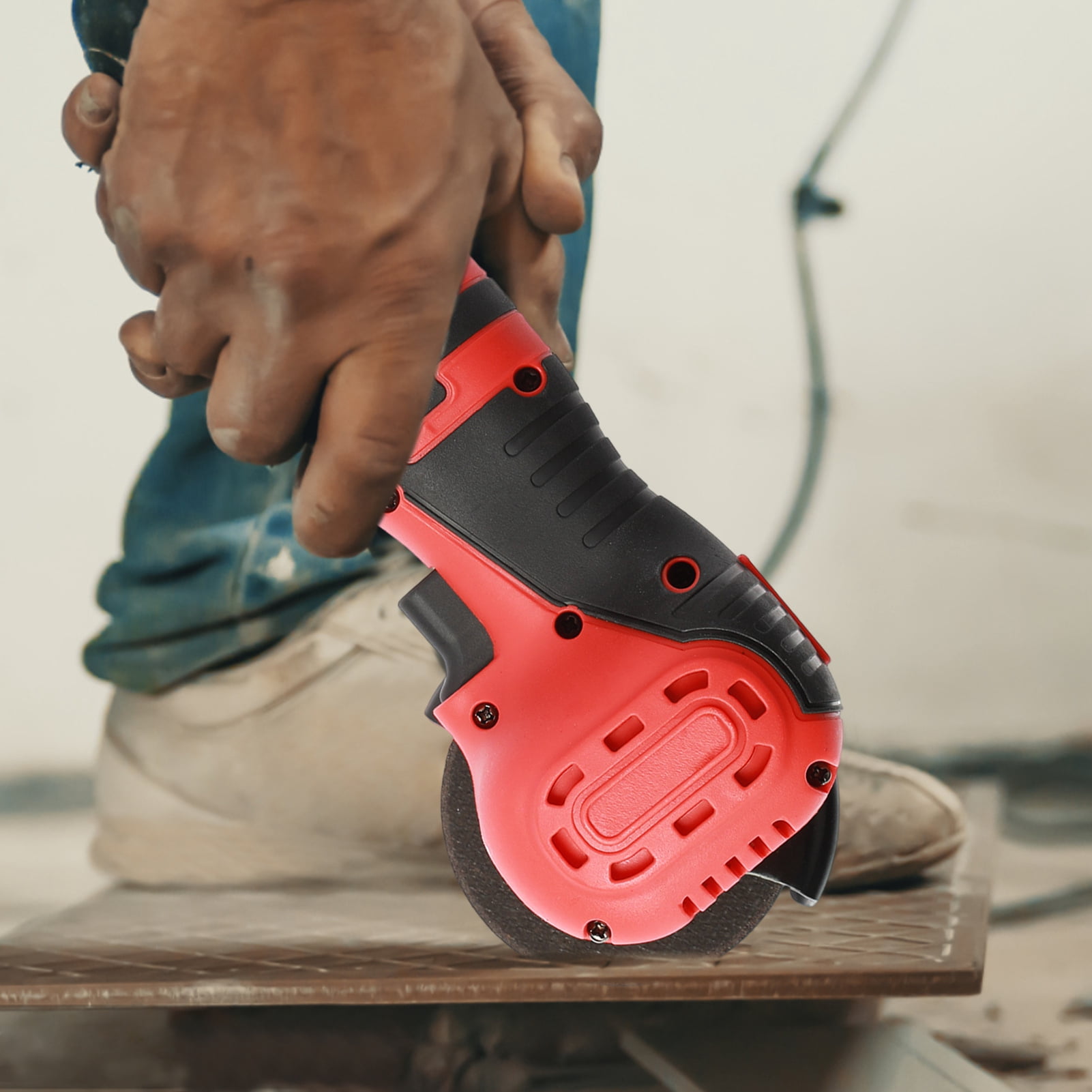 18V Mini Angle Grinder Powerful Motor 550W Electric High Speed Non-Slip Handle Battery-operated Low Noise Polishing Machine Cordless Cutter Factory Supplies