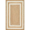 thumbnail image 2 of Indian Handmade Braided Pure Jute with White Design Area Rugs , Floor Decor Carpet Size 4 x 4 Square Feet ( 120 cm x 120 cm ), 2 of 3