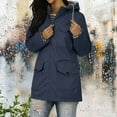 thumbnail image 4 of Xdegoge Lightweight Rain Jacket for Women Waterproof Windbreaker Full Zip Drawstring Hooded Jackets with Muti Pockets Fashion Outdoor Sport Outerwear, 4 of 9