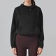 thumbnail image 1 of Chaquetas y prendas de vestir casuales con capucha de manga larga para mujer, color sólido, cuello redondo, traje de yoga ajustado de manga larga, camiseta con rosca, camiseta de manga corta con cuell, 1 of 5