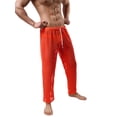 thumbnail image 3 of Cenuakty Men's Mesh Fishnet Pants Solid Color See Through Stretchy Muscle Trousers Drawstring Stretchy Sleep Lounge Bottoms, 3 of 8