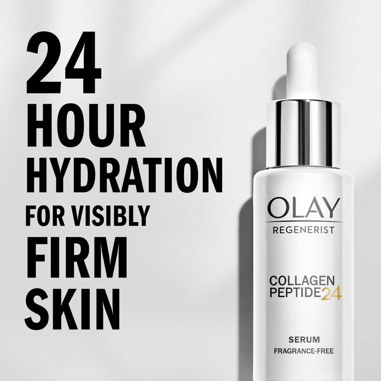 Olay Regenerist Collagen Peptide 24 Serum, Fragrance-Free, Everyday Care,  All Skin Types, 1.3 fl oz - Walmart.com
