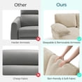 thumbnail image 4 of Linsy Home Sectional Sofa for Living Room, U-Shaped Sofa Couch with Corduroy Fabric, 4 Seat Sofa Set with Double Chaise for Apartment, White, 4 of 8