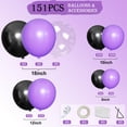 thumbnail image 2 of Kit de arcos con forma de guirnalda con globos MOXMAY, color morado y negro, 151 unidades, látex, 2 of 7