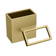 Gatco Elevate Stainless Steel 3.18 Gallon Rectangle Wastebasket Open Removable Lid, Brushed Brass