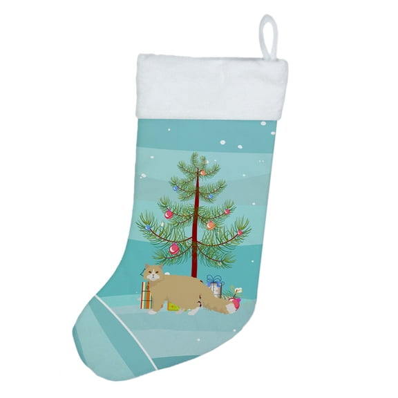 Oregon Rex Cat Merry Christmas Christmas Stocking 13.5 in x 18 in