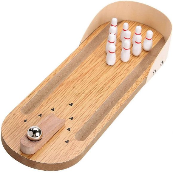 Mini Bowling Set Desktop Bowling Game-mini Arcade Board Game Wooden Board Game-decompression Toys