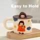 thumbnail image 3 of Taza de cerámica con tapa para niña bonita de 350ml, taza de agua para pareja, taza de desayuno para el hogar, taza de café, 3 of 5