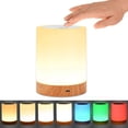 thumbnail image 1 of Luz nocturna, lámpara táctil para dormitorios, sala de estar, mesa portátil, lámparas de noche con batería interna recargable, regulable, luz blanca cálida de 2800 K-3100 K y cambio de color, 1 of 4