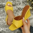 thumbnail image 6 of HAOTAGS Women's Summer Dressy Wedge Sandals Slide Sandals Vintage Breathable Open Toe Walking Shoes Yellow Size 6, 6 of 6